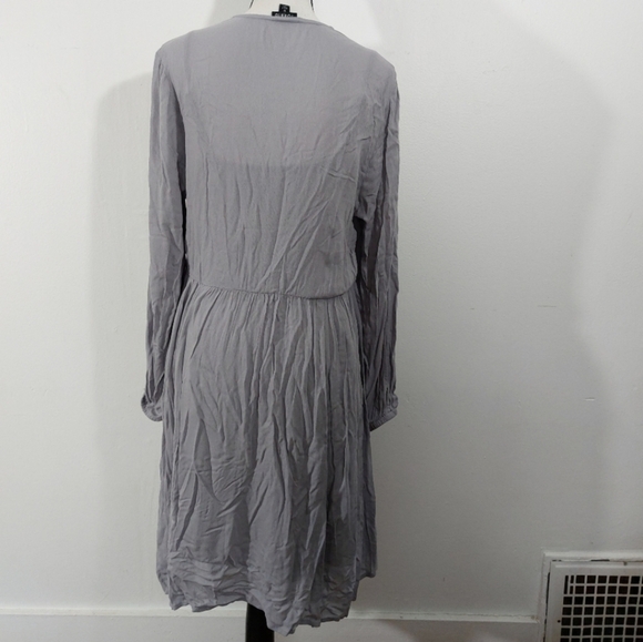 Torrid Light Gray Boho Prairie Crinkle Mini Dress 2 Piece Plus Size 0 - Picture 10 of 15